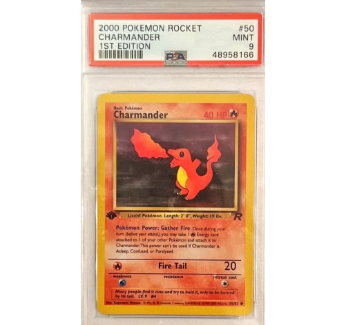 1st Edition Charmander Pokemon - Rocket PSA 9